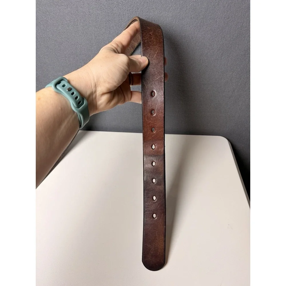 Amish Handmade Brown Leather Belt Men's Size 40